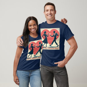 Camiseta Casal de dança moderno do meio do século do Dia do