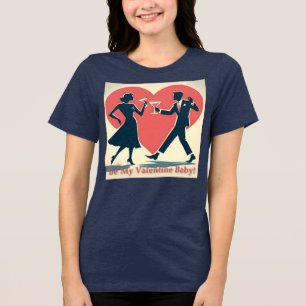 Camiseta Casal de dança moderno do meio do século do Dia do