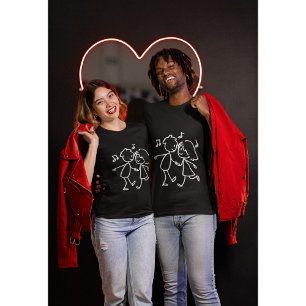 Camiseta Casal de dança Whimsical Romântico Minimalista