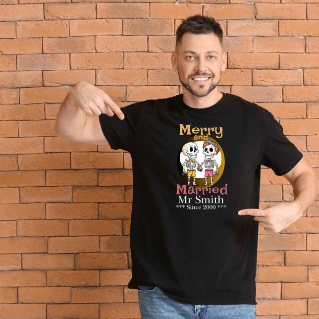 Camiseta Casal de esqueleto engraçado (Criador carregado)