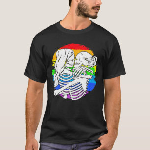 Camiseta Casal de esqueleto lésbica - Orgulho lésbico por f
