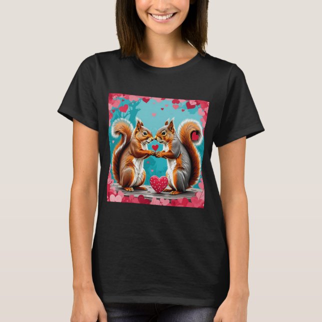 Camiseta Casal de esquilos apaixonados (Frente)