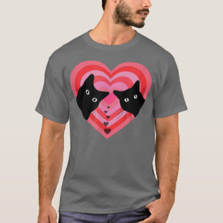Camiseta Casal De Gato Retro Vintage Gato Negro Engraçado V