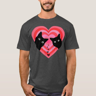 Camiseta Casal De Gato Retro Vintage Gato Negro Engraçado V
