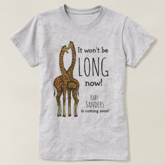 Camiseta Casal de Girafa Grávida com nome personalizável