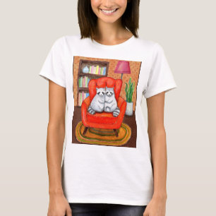 Camiseta Casal de Guaxinins Fofos Abraçando Gráfico de Anim