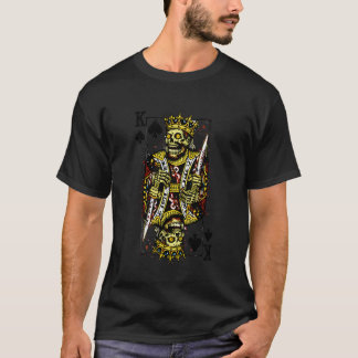 Camiseta Casal de Halloween Combinando Rei Zumbi de Cartas