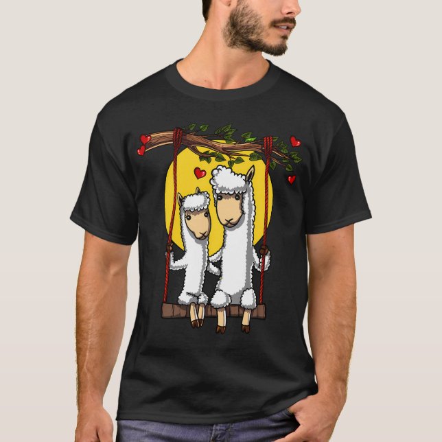 Camiseta Casal de Lhamas Fofos Alpaca (Frente)
