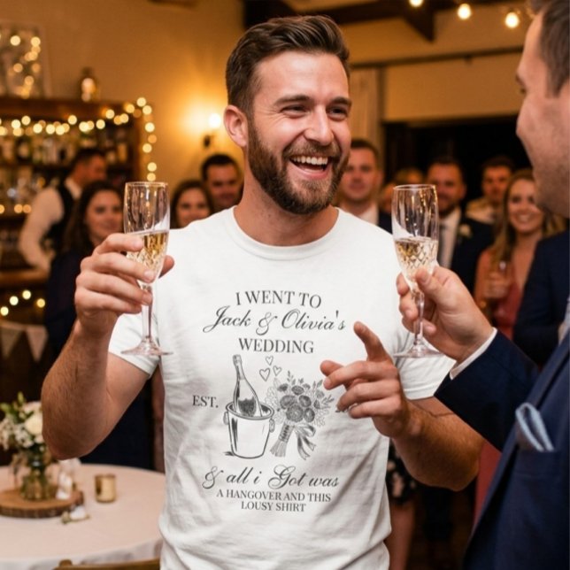 Camiseta Casal de Noiva Simples Personalizada Mode (Modern wedding party groomsman t-shirt )