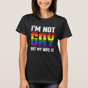 Camiseta Casal de Orgulho Lgbt Não sou Gay, mas minha espos