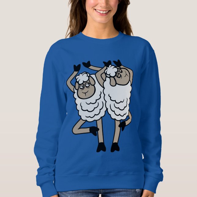 Camiseta Casal de Ovelhas Aborrecido Incomodado Pose de Árv (Frente)