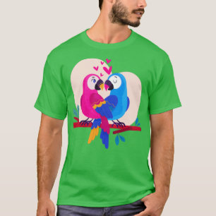 Camiseta Casal de Papagaio do Dia Valentinex27s