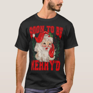 Camiseta Casal de Papai Noel Vintage Natal Em Breve Casados