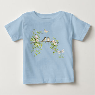 Camiseta Casal de Pássaros em Aquarela