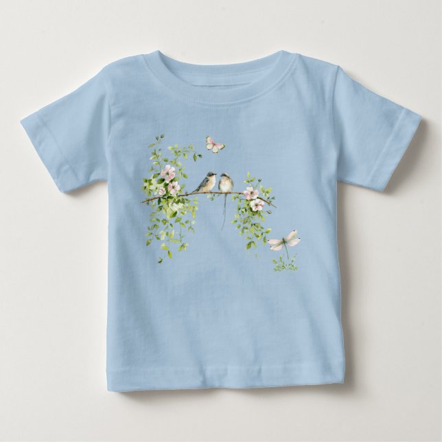 Camiseta Casal de Pássaros em Aquarela (Frente)