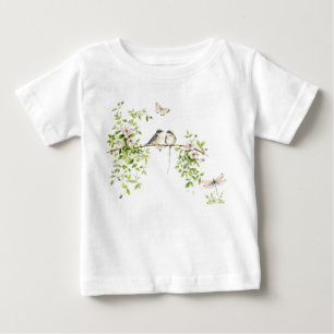 Camiseta Casal de Pássaros em Aquarela