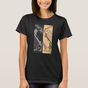 Camiseta Casal de Peixes Japonês Cultura Asiática Espiritua