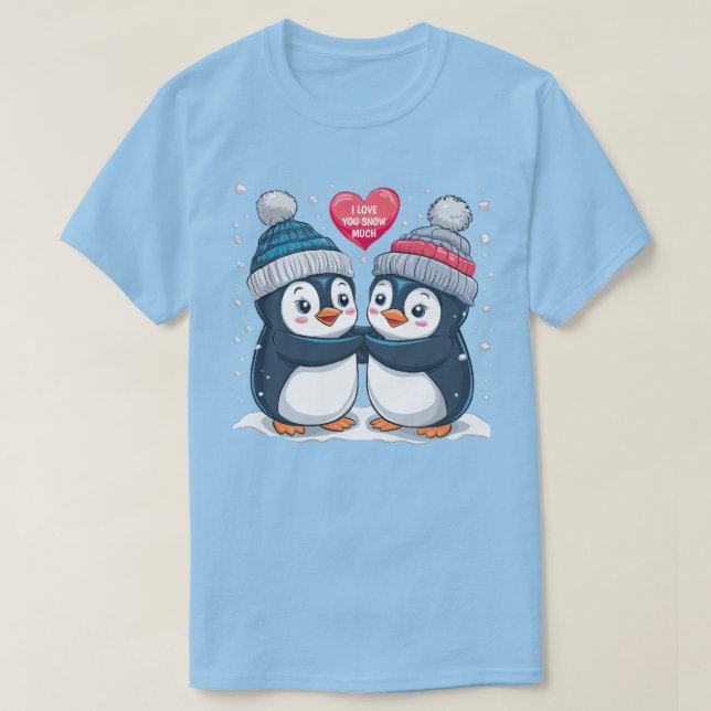 Camiseta Casal de pinguim (Frente do Design)