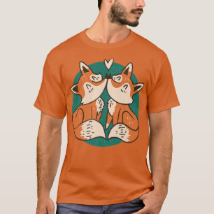Camiseta Casal De Raposa Para Animais Cute Premium 925
