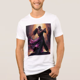 Camiseta Casal de Tango Romântico Desenho de Dança Elegante