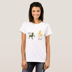 Camiseta Casal de Unicórnio de Corno Metálico - Cuprum e Ti