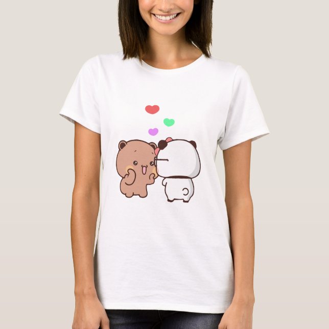 Camiseta Casal de urso Panda, bubu e abraços dudu (Frente)