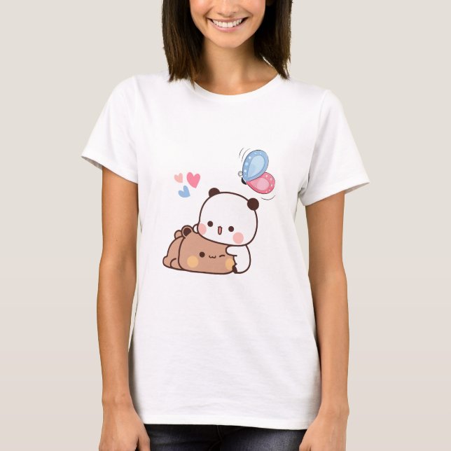 Camiseta Casal de urso Panda, bubu e abraços dudu (Frente)