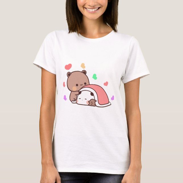 Camiseta Casal de urso Panda, bubu e abraços dudu (Frente)