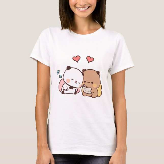 Camiseta Casal de urso Panda, bubu e abraços dudu (Frente)