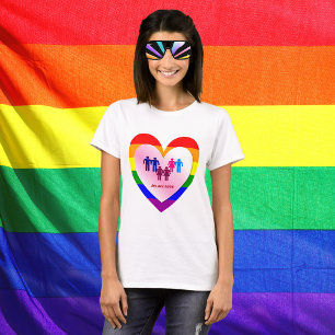 Camiseta Casal do coração do Orgulho Todo-Amor