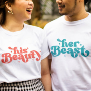 Camiseta Casal Engraçado Correspondendo A Sua Beleza.