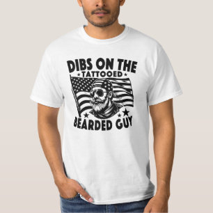 Camiseta Casal Engraçado de Barba e Tatuagem Combinando