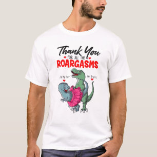 Camiseta Casal Engraçado De Dinossauro Obrigado Por Todos 