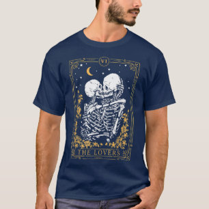 Camiseta Casal Engraçado Do Esqueleto Dos Amantes