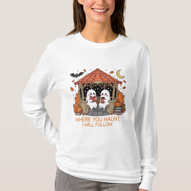 Camiseta Casal Fantasma Cozy Halloween (Frente)