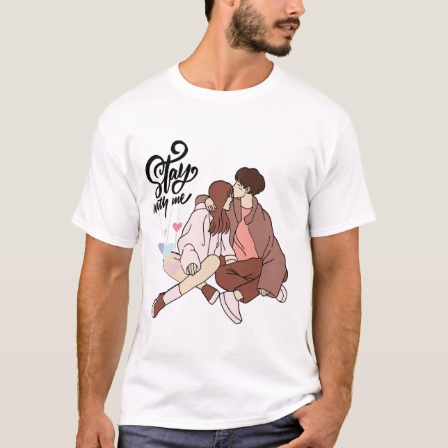 Camiseta casal, fique comigo (Frente)