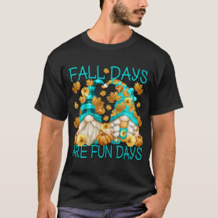 Camiseta Casal Gnomo De Outono Bonito Para Queda Funny De G