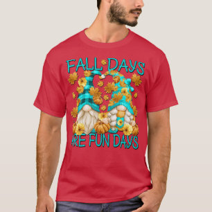 Camiseta Casal Gnomo De Outono Bonito Para Queda Funny De G