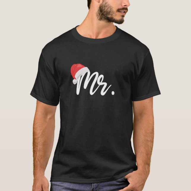 Camiseta Casal igual ao Sr. e Sra. Natal Long Sleeve T (Frente)