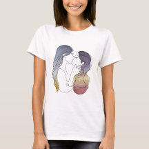 Casal lésbica na arte minimalística do amor