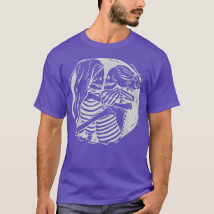 Camiseta Casal lésbico Orgulho LGBTQ Esqueletos Beijando Va