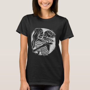 Camiseta Casal Lgbtq Orde Skeletons beijando Valen