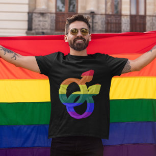 Camiseta Casal masculino Símbolos arco-íris