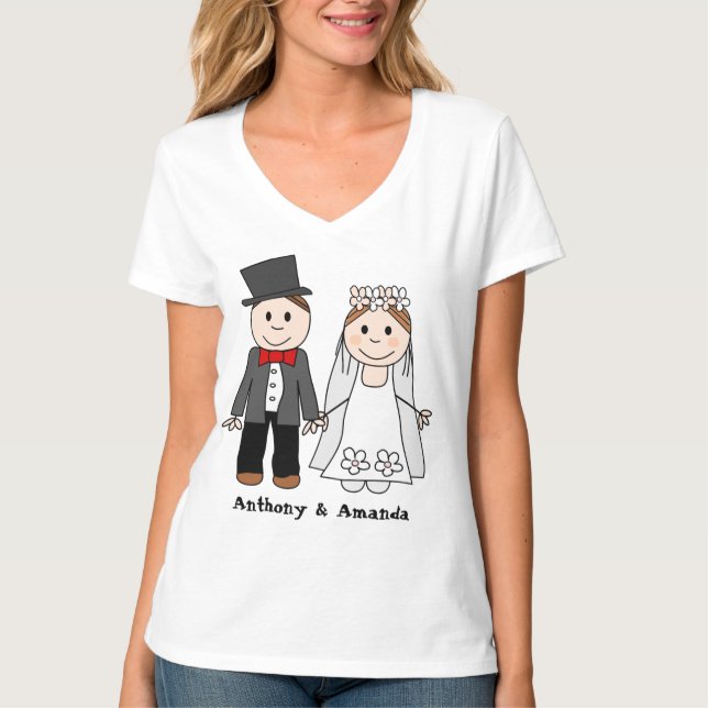Camiseta Casal, noiva e noiva do WEDDING (Frente)