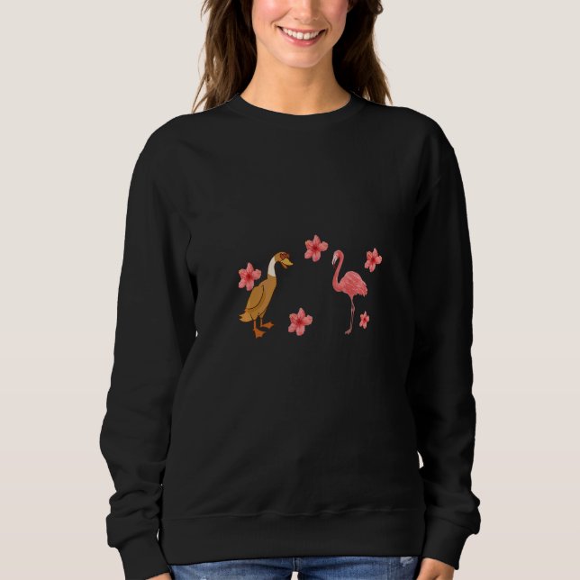 Camiseta casal pato flamingo (Frente)