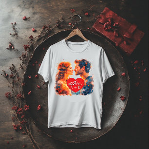Camiseta Casal Personalizado - Amor Coração e Infinidade