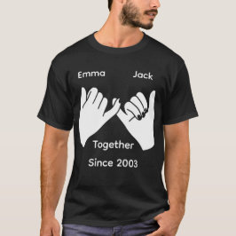 Camiseta Casal personalizado com nomes e ano personalizados
