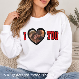 Camiseta Casal Personalizado Foto Coração Eu Te Amo Românti
