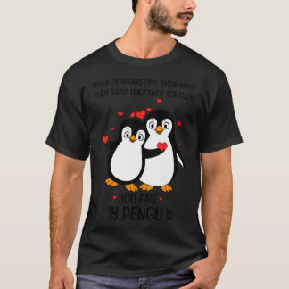 Camiseta Casal Pinguin Lover Corações Corações Felizes Val