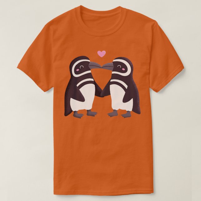 Camiseta Casal Pinguins de Beijo (Frente do Design)